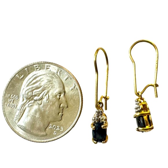 Ross-Simons | Sapphire & Diamond Gold Vermeil Earrings - Picture 13 of 13